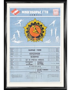 ГТО Зимнее многоборье советский плакат большой формат Rarita