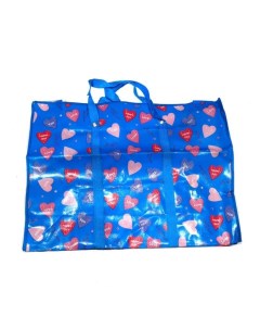 Двухслойная прочная хозяйственная сумка на молнии 70х22х52 см Цвет Синий Рисунок Сер Nobrand