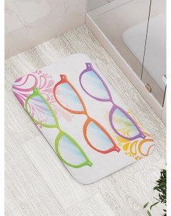 Коврик противоскользящий Цветная оправа для ванной сауны бассейна 77х52 см Joyarty