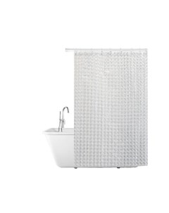 Штора для ванной с 3D эффектом водонепроницаемый 180х180 см цвет белый Mirus group