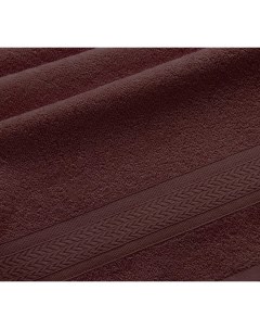 Полотенце Махровое Банное с Бордюром Утро коричневый 100х180 Barkas