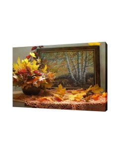 Картина на холсте на стену Осень реальная и рисованная 30х40 см Сити бланк