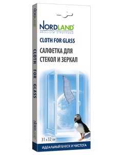 Салфетка для уборки для стекол и зеркал 31x32 см Nordland