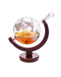 Декантер для виски с деревянной подставкой Globe 0 8л Balvi