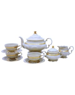 Чайный сервиз на 6 персон 15 предметов Соната Отводка золото 158216 Leander