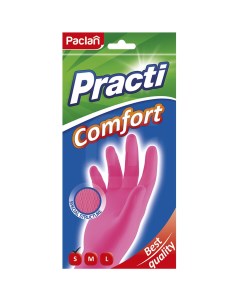 Перчатки Comfort хозяйственные латексные розовые S L Paclan