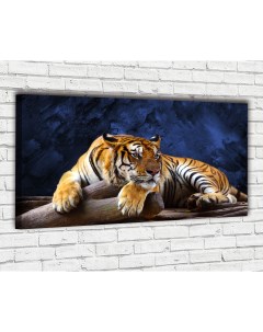 Картина на холсте Гордый тигр Гранж 60x100 см с креплениями Ф0211 Добродаров