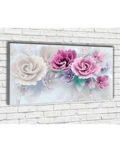 Картина на холсте Цветы 60x100 см с креплениями Ф0255 Добродаров