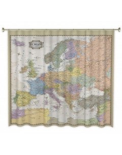 Шторка для ванны Карта Европа в стиле ретро 200 200 см Globusoff