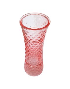 Ваза стеклянная декоративная Аглая настольная розовый 30 см Ninaglass