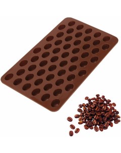 Силиконовая форма для шоколада желе и карамели Кофейные зёрна 55 ячеек Markethot