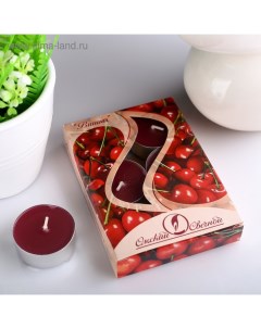 Набор чайных свечей ароматизированных Вишня 12 г 6 штук Омский свечной