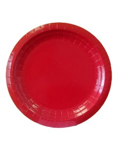 Тарелки одноразовые Красные бумажные 230 мм 6 шт Vitto