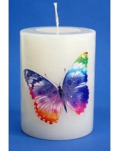 Свеча декоративная Бабочка радужная белая Evis
