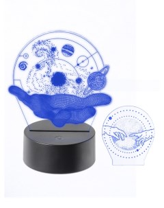 3D ночник детский для сна светильник настольный e Nuit Космос Bonn