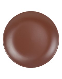 Тарелка обеденная Alfa 27 см темно коричневая Keramika