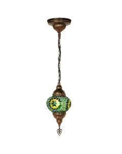 Светильник подвесной с восточной мозаикой Ориент цвет зеленый MM LGHT 17 Marma