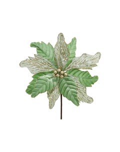 Искусственный цветок Пуансеттия Ментоловая звёздочка на стебле 35 5 см Kurts adler