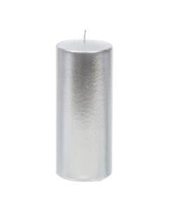 Свеча декоративная цилиндрическая 6x15 см серебристая Evis