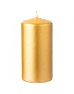 Свеча декоративная колонна Candles Classic metallic 5 x10 см перламутр золото Bartek