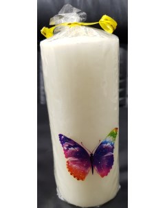 Свеча Бабочка радужная цвет ивори Evis