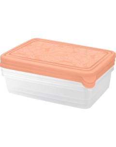 Набор контейнеров для продуктов HELSINKI Artichoke 3 шт 0 9 л прямоугольные персиковая ка Plast team