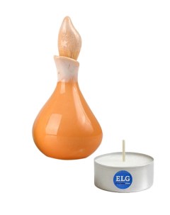 Бутылочка для масел керамика глазурь цвет оранжевый h 10 см свеча в гильзе Elg