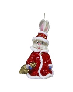 Свеча праздничная фигурная KR Кролик Дед Мороз 9x14 5 см в ассортименте Kukina raffinata