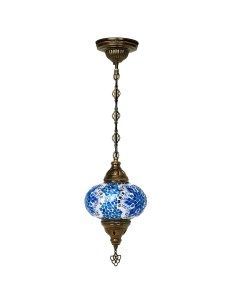 Светильник подвесной с восточной мозаикой Ориент цвет голубой MM LGHT 27 Marma