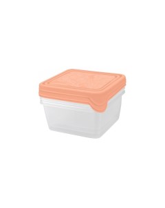 Набор контейнеров для продуктов HELSINKI Artichoke 3 шт 0 45 л квадратные персиковая кара Plast team