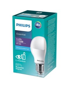 Лампа светодиодная 11 Вт E27 грушевидная 6500 К холодный белый свет 984763 Philips