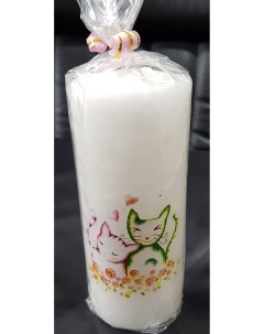 Свеча декоративная Котики высокая белая Evis