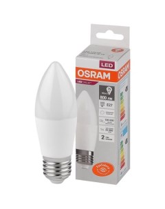 Лампа LED свеча LV CLB 75 10W E27 4000K 800lm мат 10 шт Osram