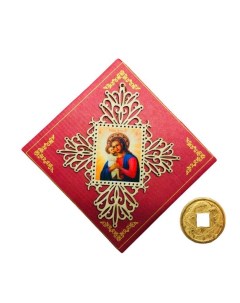 Сувенирное украшение Икона Федоровской Богоматери дерево 10х12см Elg