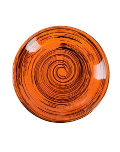 Блюдце большое 16см оранжевая полоска Борисовская керамика