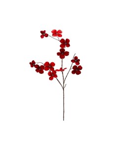 Искусственная красная ветка Цветы кизила 100 см Edg