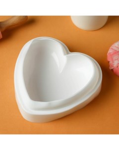 Форма для выпечки и муссовых десертов Сердце 15 5 15 5 5 5 см цвет белый Konfinetta