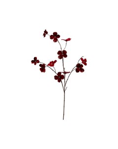 Искусственная ветка цвета бургунди Цветы кизила 100 см Edg