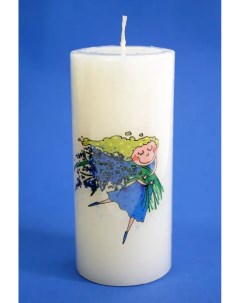 Свеча декоративная Девочка с лавандой белая Evis