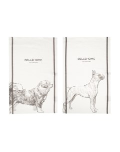 Комплект полотенец столовых Dog breeds лен хлопок 40х70 см 2 шт Bellehome