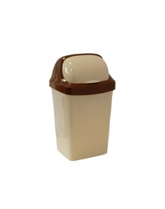 Контейнер для мусора М пластика Ролл Топ 15л_Бежевый мрамор М 2466 Idea