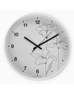 Часы настенные серия Интерьер Цветы плавный ход d 30 5 см Troyka