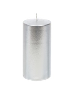 Свеча декоративная цилиндрическая 6x12 см серебристая Evis