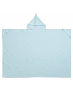 Накидка полотенце махровая голубая с капюшоном без вышивки 140 152 см Nat