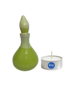 Бутылочка для масел керамика глазурь цвет зеленый h 10 см свеча в гильзе Elg