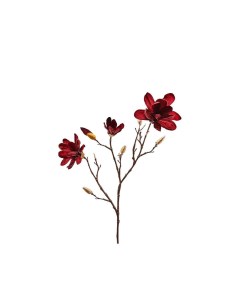 Искусственная цветочная ветка цвета бургунди Романтичная магнолия 86 см Edg