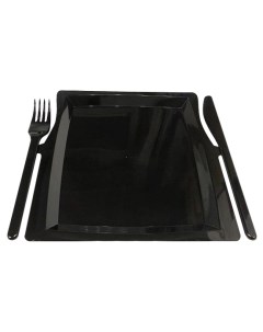 Набор одноразовой посуды черный 3 предмета Мистерия