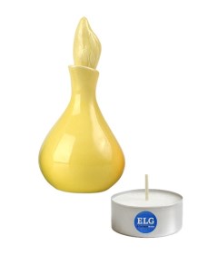 Бутылочка для масел керамика глазурь цвет желтый h 10 см свеча в гильзе Elg