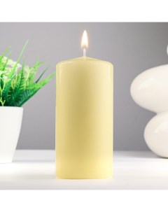 Свеча цилиндр ароматическая Персик 6х12 5 см 35 ч 283 г бежевый Омский свечной