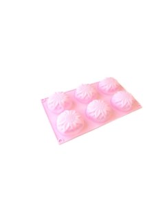 Силиконовая форма для выпечки Подсолнухи 6 ячеек 28 5 16 5 см Розовый Markethot